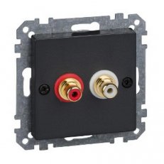 Merten RCA audio zásuvka 2 konektory, System M, Antracit SCHNEIDER MTN4350-0414
