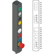 Ovládací jednotka BN 8 prvků (konfigurace A08) IP65 PIZZATO BNAC8ZA08