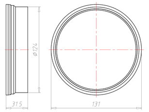 Prodlužovací prstenec, HaloX 100, výška 25 mm, do betonu KAISER 1281-25