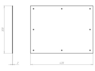 Víko vodotěsné s neopren těsněním 420x320x2 mm, do betonu KAISER 9917.03
