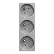 Zásuvka NOVÁ UNICA trojitá 45o 250V/16A 3x2P+E, clonky, bezšroubová, Aluminium