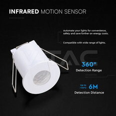 Infrared Motion Sensor White, V-TAC SKU24355