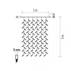 Spojovací Klasik LED vánoční řetěz - záclona, 1x2m, teplá bílá