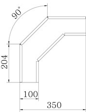OBO RB 90 610 A2 Oblouk 90° vodorovný rohový tvar 60x100 Nerez ocel