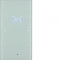 Senzor skleněný, 2-násobný s termostatem TS Sensor sklo, bílá BERKER 75642030