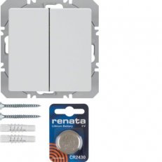 KNX RF tlačítko 2-násobné bateriové ploché quicklink Q.x bílá sametová 85656229