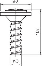 OBO T-S MST Upevňovací kolík pro řadu T o3,5x10 Ocel galv. zinek DIN EN 12329