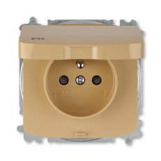 ABB TANGO Zásuvka s clonkami víčko IP44 bezšroubové svorky béžová 5519A-A02997 D
