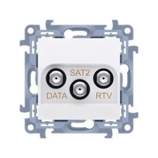 Zásuvka RTV-SAT-DATA koncová, 1x vstup: 5-2400 MHz, bílá CADSATF.01/11