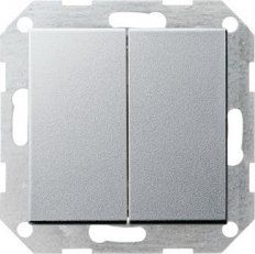 Tlačítkový spínač sériový rovný System 55 F hliník GIRA 286026