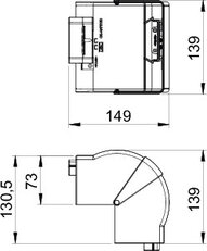Vnější roh OBO GK-AH70130RW pro kanál Rapid 80 variabilní 70x130mm čistě bílá