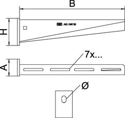 Nástěnný výložník OBO AW 30 26 FT B260mm Ocel žár.zinek