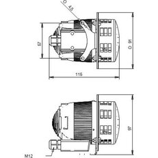 Siréna motorová MINICELERE 24V, ACDC, IP43, 97 dB, M12, světle šedá, 1 tón 42001