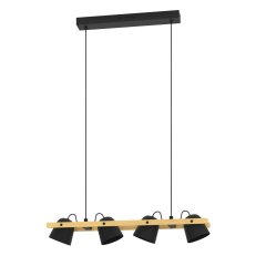 Závěsné svítidlo HORNWOOD-Z LED-RGB/CCT černá/dřevo 4X3,7W EGLO 900883