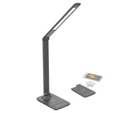 LED stmívatelná lampička s bezdrátovým nabíjením  10W změna chromatičnosti šedá