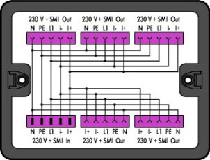 Distribuční krabice 230 V + SMI 1 vstup černá WAGO 899-631/421-000