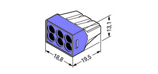Spojovací krabicová svorka, 6x 0,75-2,5mm2 (CYA) WAGO 773-106