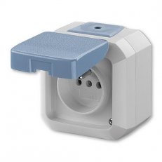 ABB 5518N-C02510 M Zásuvka jednonásobná s ochranným kolíkem, s víčkem, IP54