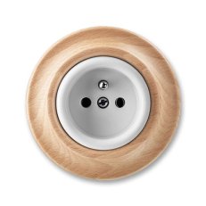 ABB DECENTO Zásuvka s ochranným kolíkem bílá-porc./přírodní buk 5519K-C02347 50