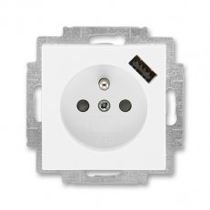 Zásuvka s USB nabíjením 5569H-A02357 03 bílá/bílá Levit ABB