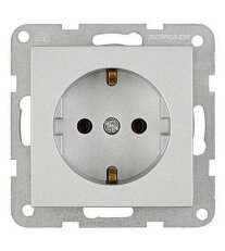 Zásuvka SCHUKO, šroubové svorky, stříbrná SCHRACK EV121302--