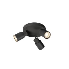 SLV PURI 2.0 Tube, nástěnné a stropní svítidlo, kulaté, 3 x max. 6W GU10, černá