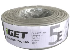 Datový kabel UTP cat 5e PVC drát 100m iGET 84005011