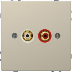 Mechanismus, Merten, D-Life, zásuvky pro audio připojení 2x cinch, Sahara