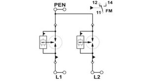Kombinovaný svodič typ 1+2 FLT-SEC-P-T1-2C-350/25-FM PHOENIX CONTACT 2905416