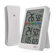 Digitální teploměr s vlhkoměrem bezdrátové čidlo budík datum EMOS E0558W