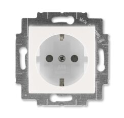 Zásuvka ABB LEVIT M s bočními kontakty, bezšr perleťová/led.bílá 6620H-A07457 68