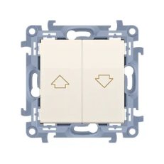 Žaluziové tlačítko 1+1 10AX, 250V~, krémová KONTAKT SIMON CZP1.01/41