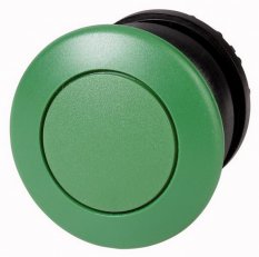 Eaton M22S-DP-G Tlačítko hřibové, bez aret, černý, štítek zelená, hřib zelená
