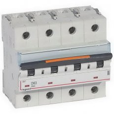 DX3 JISTIČ, 4 PÓLOVÝ, CHAR. D,63A 25KA LEGRAND 409852