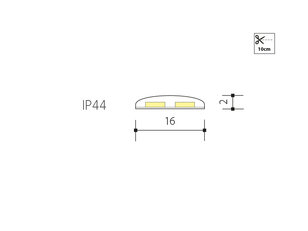 LED PÁSEK CCT 24V 28,8W 16mm IP44, 5025 PANLUX PN13700004