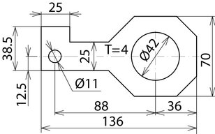 Připojovací třmen IF 3 přímý Průměr otvoru d1 42 mm DEHN 923242