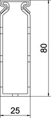 OBO VDK 8025 sgr Propojovací kanál METRA 80x25x2000 kamenná šeď