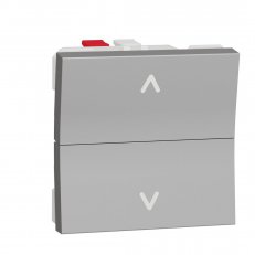 Žaluziový tlačítkový ovládač NOVÁ UNICA 6A, 2M, Aluminium SCHNEIDER NU320730