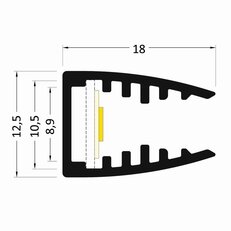 FKU17-1M-EL AL profil FKU17 pro LED, 1m, elox FK TECHNICS 4731079