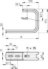 OBO 6363861 Nástěnný a stropní držák TPD 145 FT