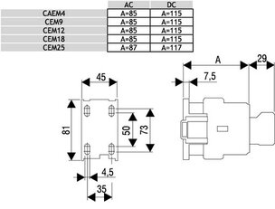 Motorový stykač CEM9.10-24V DC, 3p, 3xNO+1xNO,25A/9A ETI 004642220