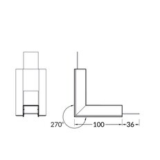 Spojka rohová 270° ohlá pro profily FKU78-05, set, elox FK TECHNICS 4739624
