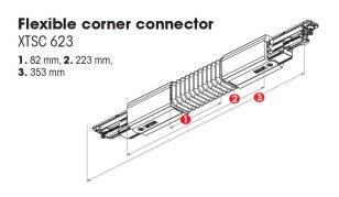 Pružný rohový konektor DALI černý NORDIC ALUMINIUM XTSC623-2