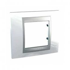 Unica Top Krycí rámeček jednonásobný, White/Aluminium SCHNEIDER MGU66.002.092