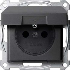Merten Zásuvka 2P+E 250V s víčkem IP20 System M Antracit SCHNEIDER MTN2610-0414