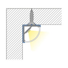 Rohový hliníkový profil RS2 16x16 mm včetně čirého difuzoru 2 m
