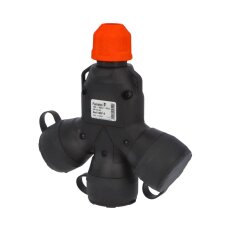 Adaptér trojnásobný 188F-5 IP54/400V/16A, 5P, černý, robustní FAMATEL 188F-5