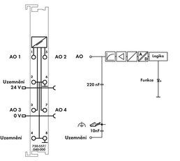 4kanálový analogový výstup DC ą10V Extrémní tmavě šedá WAGO 750-557/040-000