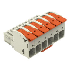 Pružinová svorka Páčka CAGE CLAMP sv.šedá 16mm2 6pól. WAGO 832-1106/322-000
