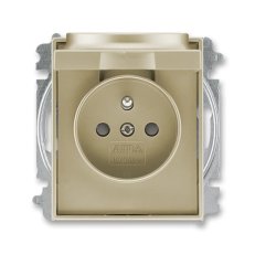 ABB TIME Zásuvka chráněná s clonkami a víčkem šampaňská 5519E-A02397 33